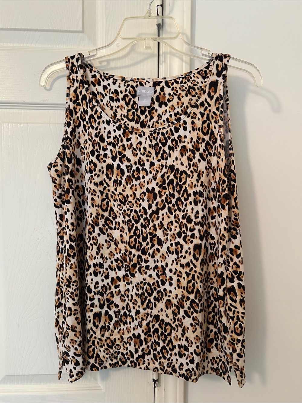 Chico's Leopard Print Tank Top in Beige and Black